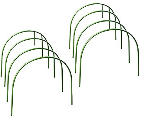 DRYFAL 8 Stück Gewächshausreifen, Gartenreifen für Hochbeete, Gewächshaus Garten Reifen, Rostfreier Stahl mit Kunststoffbeschichtung Pflanzenstütze Grow Tunnel für Pflanzen Abdeckung Mini Gewächshaus