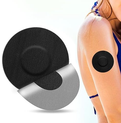 YOUSHARES Libre 2 Sensor Covers Waterproof - 40 Packs Skin Friendly Freestyle Libre Sensor Cover, Glucose Monitor Patch CGM Sensor Patchs (Black)