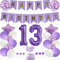 Yunchu Online 13. Geburtstag Dekoration Mädchen Lila Tortendeko Geburtstag Lila White Party Deko 13. Geburtstag Party Deko 13 Geburtstag Mädchen Junge Deko Geschenk 13 jahre Geburtstag Deko Ballon