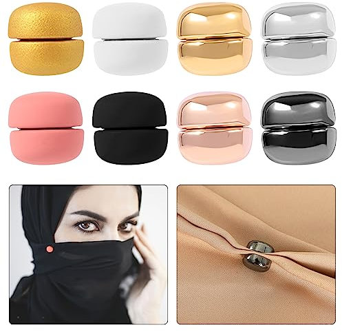 RZMZBY 8 Stück Hijab magnetische Pins,Magnetischer Hijab Clip, Magnetbroschen handelt Keine Lochstifte,für Muslimischen Scha Hijab Cardigan Schals Kleidung