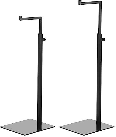 sourcing map Purse Display Stand 2 Pack Adjustable Handbag Rack Stainless Steel Tabletop Single Hook Holder for Boutique Store - Black
