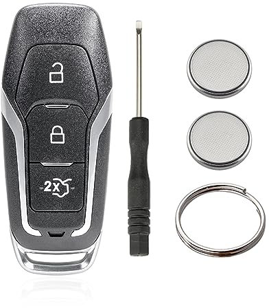 3 Tasten Schlüssel Fernbedienung Gehäuse für Ford Mondeo Edge S-max Galaxy Keyless (Mit Batterien)