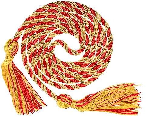 sourcing map Graduation Honor Cord 67 with Tassel Polyester Braided Honor Cord Graduation Ropes for Graduation Party Ceremonies Graduates, God/Red