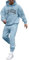 Tomwell Tuta Sportivo Uomo Completo Unisex 2 Pezzi Jogging Fitness Sportiva Set Stampato Autunno Inverno Felpa con Cappuccio con Pantaloni Training Homewear per Uomo A Azzurro M