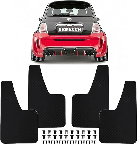 HOCAH 4 Pezzi Auto Parafanghi per Fiat 500 500C 500L 500X 500e Abarth 595 695,Anteriore Posteriore Parafango Impermeabile e Resistente Antispruzzo Accessori