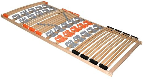 Coemo 7-Zonen-Federholzleisten-Tellerlattenrost KombiFlex 90x200 cm hochflexible Teller für optimale Körperanpassung am Bett, Lattenrahmen Made in EU - Lattenrost starr