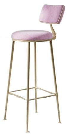 Barhocker Bar Stühle Barstuhl 1 Stück Theken-Barhocker, Barstühle, Thekenhöhe, Küchenhocker, Samt-Barhocker Mit Goldenem Metallrahmen Barsessel Barstühle (Color : Rosa, Size : 75cm Sitting Height)