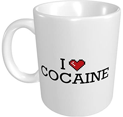 peiyeety Kaffeetasse, Geschenk, „Ich liebe Kokain“, lustige Bürotassen, dicke Kaffeetasse