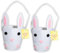 Naras Osterkörbe für Kinder - 2 x Filz Osterkorb - Ostereierkörbe für Kinder, Ostereiersuche Taschen, Ostereiersuche Körbe für Kinder, Ostergeschenke für Jungen und Mädchen (Weiß)
