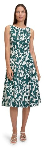 Vera Mont Damen Cocktailkleid mit Print Cream/Dark Green,44
