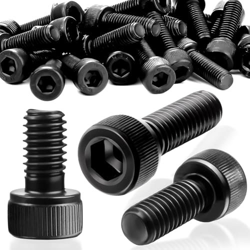 SWTYExt 20 Stück Zylinderschrauben mit Innensechskant M8x25mm Schrauben Kohlenstoffstahl DIN 912 Zylinderkopfschrauben Vollgewinde Inbusschrauben Schwarz Maschinenschrauben für Befestigungselemente