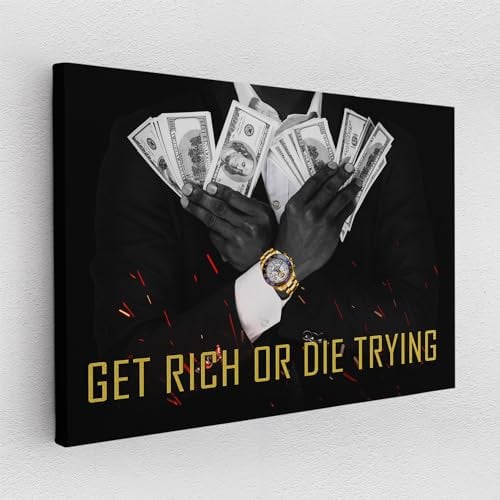 Poster Pop Art Graffiti Get Rich Money Mindset Motivation Wand Abstrakt Wandbilder Wohnzimmer Schlafzimmer Büro Wanddekoration Deko XXL günstig (Poster, 40x30 cm)