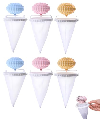 2024 neu 6Pcs Haar Filterbeutel, Kolibrin Haar Filterbeutel für Waschmaschine,waschmaschine klebrige bälle, Reinigung Dekontamination Haarentferner,Haarfilter Netz Beutel (6 Stück)