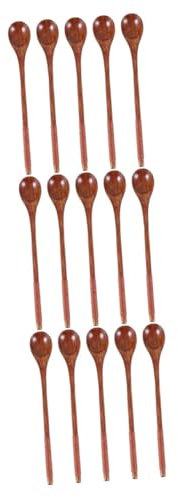 Alipis 15 Cucchiai Con Manico Lungo Cucchiai Di Di Legno Per Mescolare Posate In Legno