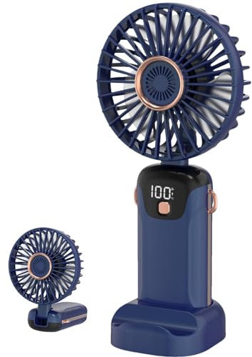 Ventilador portátil – Ventilador de refrigeración de bolsillo USB de escritorio, ventilador de escritorio eléctrico | ordenador de escritorio personal USB portátil con 5 velocidades, ventilador puerto