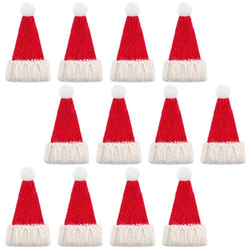 GEEHUA 16 Stück Mini Weihnachtsmützen, Mützen Zum Basteln Mini Weihnachtshüte Kleine Weihnachtshüten Weihnachten Weihnachtsmütze Nikolausmütze Weihnachten Weihnachten Basteln