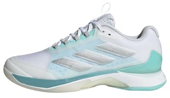 adidas Women's Avacourt 2 Tennis Shoes, FTWR White/Silver met./Flash Aqua, 5 UK