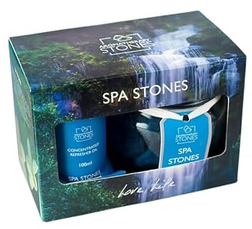 Corincraft Spa Aromatherapy Stones Gift Set - Essential Oil Blend for Relaxation & Calm - Stone Diffuser with 100ml Refresher Oil - Luxury Home Fragrance Gift - Natural Vegan