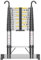 Scala Telescopica 4,1m, Scala Retrattile in Acciaio Inossidabile con Ganci, Gradino Regolabile, Carico Massimo 150kg, Utilizzato per Manutenzione Quotidiana, Edifici