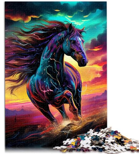Puzzle für Erwachsene, 2000 Teile, Bunte Pferde, Denksport-Puzzle mit passendem Poster und Quizblatt, 70 x 100 cm, für Teenager ab 14 Jahren