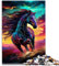 Puzzle für Erwachsene, 2000 Teile, Bunte Pferde, Denksport-Puzzle mit passendem Poster und Quizblatt, 70 x 100 cm, für Teenager ab 14 Jahren