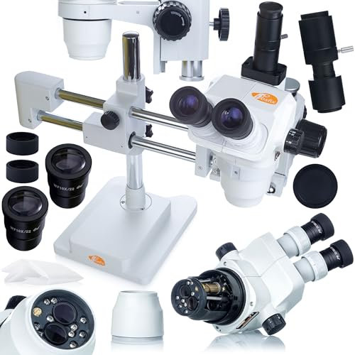 Rosfix Andromeda Pro MSAP-T-SDMS1 – Stereomikroskop Trinokular | Zoom 6,7x-45x erweiterbar | 360° Rotation | Ideal für Elektronik und Schmuck | Professionelles Mikroskop