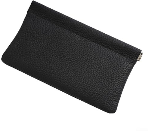 JGmotorfi Elegante lange Geldbörse mit automatischem Verschluss, PU-Leder für wichtige Dinge und für den Reisepass, perfekt für Reisen und den täglichen Gebrauch, Schwarz