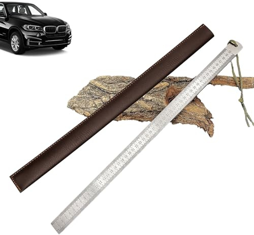 Hochleistungs-Lineal (20 50cm, Zoll Und cm) – Edelstahl-Metall-Maßstab Mit Holster, Messwerkzeug Mit Doppelskala Für Zeichnen, Ingenieurwesen, Maschinisten, Selbstverteidigung, Büro Und Bau(5mm)