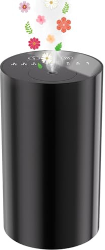 Waterless Diffuser for Essential Oils, Waterless Essential Oil Diffuser, Rechargeable USB Portable Mini Scent Air Machine, 1/2/3H/Time Off, 3 Mist Level for Home Room Car Office