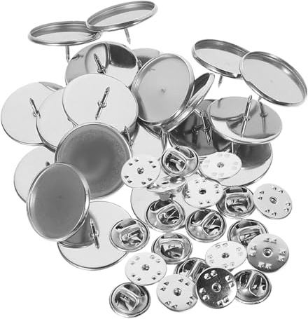 ARTSEWPLY 20 Ensembles Brooch Making Bases Acier Inoxydable DIY Plateau Pratique pour Création de Broches Supports Ronds pour Pin's Personnalisés