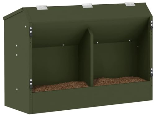 vidaXL Kaninchenfütterer Olive Grün 64,5 x 25,5 x 45,5 cm, Garten und Terrasse, modernes Design, langlebige Materialien, für draußen, beiges Element im modernen Stil
