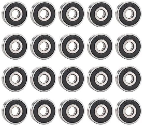 20 Stück Kugellager 6mm Innendurchmesser 626 RS Lager Set, Rillenkugellager 6x19x6mm doppelt abgedichtet aus Kohlenstoffstahl, Präzisionslager für Oberfräse 19 mm, Maschinen & DIY Anwendungen
