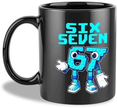 Clyrax 67 Meme Mug, Blue 67 Coffee Mug, Ceramic Coffee Cups, Funny Internet Meme Cup for 6 7 Fans, Office, Home, Gift Use