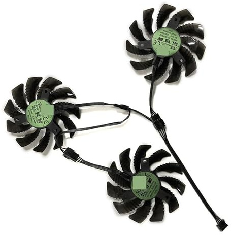 ZHAOWOZ T128010SU, GPU VGA Kühler, Graphics Grafikkarte Fan, für GIGABYTE für GTX 1080 1070 Ti G1 für Gaming, GTX1060 Rock, PLD08010S12HH(Triple T128010SU)