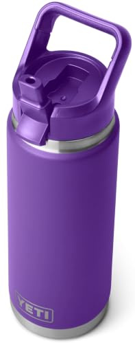 YETI Rambler 26 oz (769 ml) Stainless Steel Water Bottle with Straw Cap (Pace Purple) – Insulated Drinks Bottle with 100% Leakproof Straw Cap – 5 Year Warranty