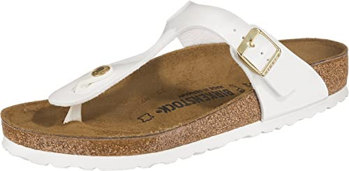 Birkenstock Classic Gizeh Birko-Flor, Infradito Donna, Bianco (Vernis Blanc), 38 EU