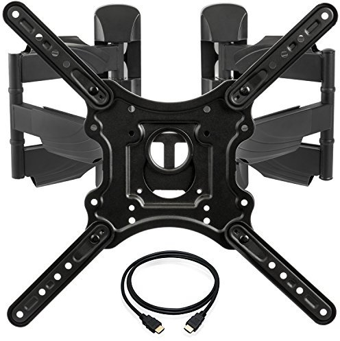 InstallerParts Eck-TV-Wandhalterung für die meisten 58,9-139,7 cm (23-139,7 cm) LED LCD Plasma Flachbildschirme bis zu 13,8 kg VESA 400 x 400 mit voll beweglichem Gelenk, HDMI-Kabel
