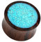 Piersando Ohr Plug Piercing Flesh Tunnel Ohrplug Ohrpiercing Organic Double Flared Holz Inlay Türkis Braun 6mm