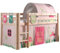 Spielbett Pino mit Textilset Vorhang, Tunnel und 3 TaschenSpring, Kiefer Massiv Natur