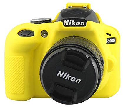TUYUNG Camera Body Housing Case, Silicone Camera Case Protective Cover for Nikon D3400 Digital Camera - Yellow