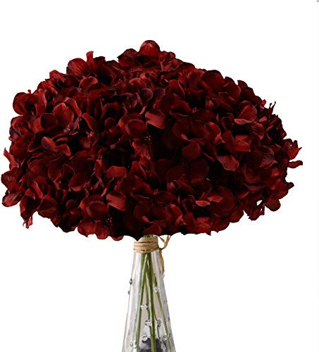 Aviviho - Fiori di ortensia in seta, confezione da 10 pezzi, grandi fiori di ortensia artificiali con steli per matrimoni, casa, feste, negozio, baby shower