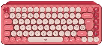 Logitech POP Keys Mechanische kabellose Tastatur mit anpassbaren Emoji-Tasten, US QWERTY-Layout - Pink