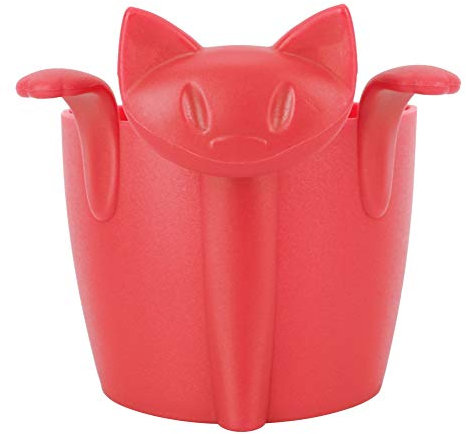 Home Office Nette Katze Form Silikon Tee-Ei Teesieb Filter Tee-Set Zubehör(rot)