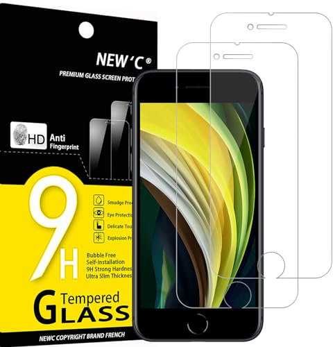 NEW'C 2 Stück für iPhone SE 3/2 (Modell 2022/2020) für Panzerglas 4,7 Zoll, Frei von Kratzern, 9H Härte, HD Displayschutzfolie, 0.33mm Ultra-klar, Ultrabeständig