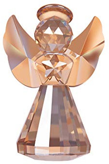 LONGWIN Figura de ángel de cristal decorativa de Navidad, adornos de cristal, idea de regalo coleccionable