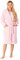 Bademantel Damen - 100% Baumwolle (350g/m²) OEKO-TEX® Zertifiziert - Morgenmantel Damen mit Kapuze, 2 Taschen, Gürtel - Rosa - M