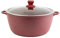 Priceless Homeware Stock Pot Induction Non-Stick Cooking Pots with Tempered Glass Lid Stockpots Cookware Casserole Pot Aluminium Pots for Cooking Stew pots (Red, 32cm)
