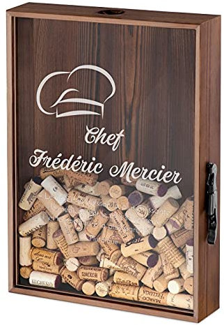 Maverton Boîte aux bouchons pour homme - Coffret personnalisé pour collectionneurs de capsules - Ouvre-bière inclu - Cadeau d’anniversaire pour lui - Chef