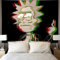 SJJUAN Cartoon Anime Rick Und Morty Tapisserie Wandbehang Schlafzimmer Dekoration Hängendes Tuch