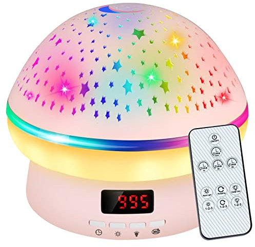 VAV Toys for 3-8 Year Old Girls, Timing Star Projector Night Light for Kids with Remote Control, Christmas Birthday Xmas Gifts for 3-10 Year Old Girls Boys, Pink Room Decor Ideal Toddler Girl Toys